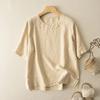 Camisetas de Algodón de Manga Corta para Mujer Primavera y Verano, Estilo Retro Artístico, Nuevo Estilo de Verano, Jersey Holgado Casual