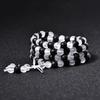 Pulsera simple de moda blanco y negro con múltiples círculos de meteorito Pulsera de múltiples círculos de meteorito checo para hombres y mujeres puesto de joyería al por mayor