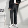 Pantalones de Traje de Otoño para Hombre Muqiu, Pierna Recta Suelta, Pantalones Casuales de Caída para Viajero de Nueve Puntos, Pantalones Largos Dk