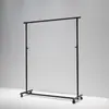 Estante de Exhibición para Tienda de Ropa, Perchero de Acero Inoxidable Negro, Perchero para Colgar Ropa y Sombreros, Estante Móvil tipo Portico para Transmisiones en Vivo, de Pie