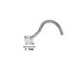 Joyas para Piercing de Nariz de Titanio G23 Barra S F136 Titanio Incrustado Zircón Clavo de Nariz Moda Versátil Popular Europeo y Americano Joyería de Comercio Exterior