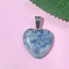 Venta caliente transfronteriza amor 20mm colgante piedra de cristal natural forma de corazón corazón de melocotón collar accesorios de joyería hechos a mano diy