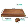Tabla de cortar TeakCraft de nogal con surco para jugos, tabla de quesos con bloques de color transfronterizos
