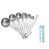 Juego de Cucharas Medidoras de Acero Inoxidable Cuchara Medidora para Hornear Cuchara para Polvo Herramienta Medidora de Azúcar en Polvo Cuchara Medidora con Escala Juego de 6 Piezas Cuchara Medidora de Acero Inoxidable
