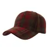 Gorra de béisbol a cuadros de lana para otoño e invierno para hombres y mujeres, sombrero de sol a cuadros vintage para exteriores, sombrero cálido artístico y elegante