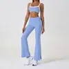 Amazon Wearable Roupa Esportiva para Uso Externo, Ajuste Slim, Sensação de Pele, Calça Longa Levemente Picante, Conjunto de Yoga Color-Block para Mulheres