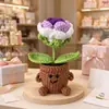 Adorno de Planta en Maceta Rosa Tejido a Mano Lindo con Manos y Pies Flor de Hilo Maceta Muñeca Decoración Creativa de Escritorio