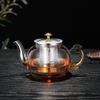 Tetera de Vidrio Resistente a Altas Temperaturas con Taza de Té Engrosada, Juego de Té con Filtro 304, Juego de Tetera Antiexplosión para Uso Doméstico en Llama Abierta