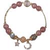 Pulsera de cristal de fresa Xingyue para mujer, diseño de nicho ins, pulsera de la suerte de flor de durazno, pulsera de regalo para amigas, cadena para hermanas