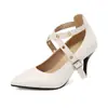 Zapatos de Mujer de Gran Tamaño Transfronterizos Chengdu Comercio Exterior Gran Comercio Zapatos de Mujer Tacones de Aguja con Hebilla Cruzada Aliexpress Dropshipping 751