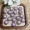 Accesorios de Pulsera con Colgante de Diseño de Caja Cuadrada Estilo Court Lavanda Natural con Agujeros