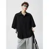 Camisa de Manga Corta de Verano para Hombre, Nuevo Estilo de Moda, Camisa de Media Manga con Pliegues y Diseño Único para Parejas, Estilo Irregular 2026