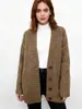 Cardigan de Tricô Solto e Relaxado Estilo Retrô Transfronteiriço para Mulheres Nova Coleção Outono e Inverno 2026 Elegante Versátil Jaqueta Suéter para Mulheres