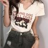 Design de Roupa Feminina Transfronteiriça Top Curto com Letras Estampadas e Cordão de Ajuste Ombro Direito Camiseta de Manga Curta para Mulheres Verão Pg8895