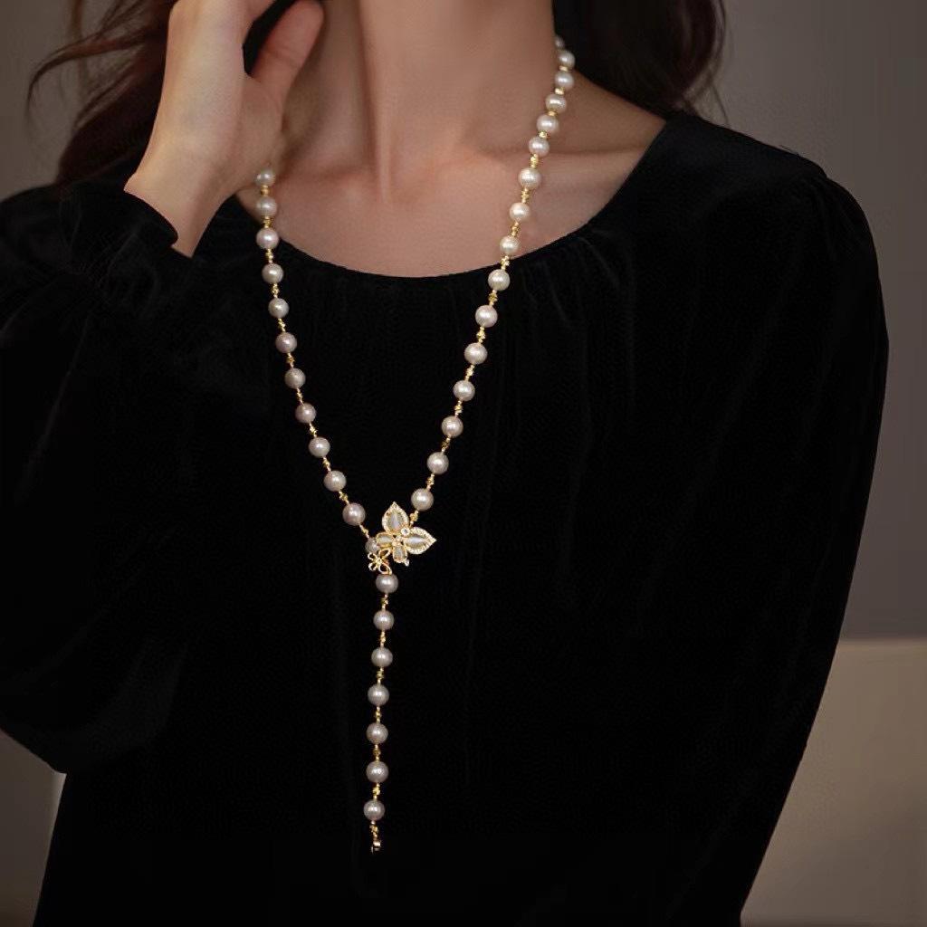 随意佩戴长款天然淡水珍珠毛衣链ins小众高级感14