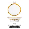 Nuevo Plato de Pescado Cerámico Chapado en Oro, Plato para Estufa Abierta Aislado de Lujo Accesible, Plato Hondo para Platos Calientes Estilo Escandinavo Vajilla para Mesa de Club