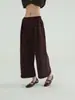 ¡Pantalones Acortados Lulu de Algodón Tushu! Pantalones anchos de dobladillo enrollado versátiles de estilo retro para mujer, 26 otoño de cintura alta adelgazantes casuales