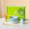 Juego de Té Matcha de 7 Piezas Set de 7 Piezas Batidor de Té Esmaltado en Horno Juego Japonés de Matcha Tazón de Matcha con Pico Transfronterizo
