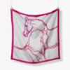 Lenço Quadrado Pequeno Decorativo de Sarja com Cavalo e Dama Pintado à Mão Novo Europeu 53cm Lenço Pequeno Outlet da Fábrica de Lenços