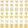 180 Piezas de Anillos para Cabello de Rastas Color Dorado, Mariposa Moda Estilo Simple, Nuevo Producto Transfronterizo de Amazon