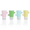 Botella de Silicona Creativa de Cactus para Embotellar 90ml Portátil para Gel de Ducha Limpiador Facial Botella de Presionar con Tapa
