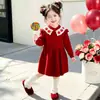 2026 Nuevo Estilo Otoño Vestido de Encaje con Hongo Tejido para Niñas Vestido para el Primer Cumpleaños del Bebé Cumpleaños Agarra-la-Semana Ropa Infantil
