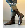 Nueva colección de otoño para mujer: Botines que realzan la altura con textura de piel, elegantes botines de estilo francés con un diseño retro de ajuste ceñido