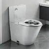 Tapa de inodoro de acero inoxidable 304, a prueba de heladas, adecuada para bares, KTVs y baños públicos móviles; también funciona como un inodoro de descarga y presenta un diseño a prueba de olores