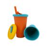 Taza de Silicona de Grado Alimenticio, Reutilizable, Anticaída, Taza con Popote para Niños, Taza Portátil para Enjuague Bucal para el Hogar, Vaso de Cerveza