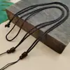Colar Corda com Pingente de Corda de Jacarandá Corda Trançada DIY Pingente Elástico Cordão Cera de Abelha Jade Pingente de Jade Corrente de Suéter