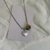 Chica Dulce y Fresca~Collar Coreano con Cuentas de Corazón 2026 Nuevo Diseño de Marca Pequeña Cadena para Clavícula Accesorio de Collar Versátil para Mujeres