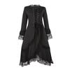 Vestido Midi Feminino Camadas Franzidas Renda Retrô Halloween Roupa para Cosplay e Performance de Palco