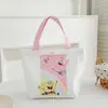 Nueva Bolsa de Lona Estilo Dibujo Animado Linda Gatito Bolso de Mano para Estudiante Versátil de Verano Ropa de Trabajo Bolsa de Gran Capacidad