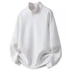 Moletom Básico de Cor Sólida com Meio Zíper para Primavera e Outono, Design de Nicho para Homens e Mulheres, Mesmo Estilo para Casais, Moletom Solto