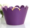 Forma de muffin estilo europeu para assar bolo de onda grande, copo de papel com filme glitter, borda prateada, copo de papel oco, atacado