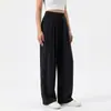 Jeans Feminino Plus Size em Tencel Primavera Verão Solto Caimento Fluido Comprimento Longo Casual Perna Larga Calças Longas Cintura Alta Calças Retas de Perna Larga