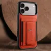 Adequado para iPhone 18 Promax Capa de Celular com Porta-Cartão e Pulseira Elástica Capa Protetora de Couro para Samsung S26 Ultra