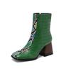 Entrega em uma peça comércio exterior tamanho grande botas femininas combinação de cores bico quadrado salto grosso botinhas moda botas X23120011