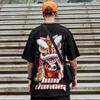 Camiseta Hip-Hop Urso Solta Manga Curta 2026 Tendência Europeia e Americana Tamanho Grande Masculino Estilo Hong Kong Tamanho Grande Gola Redonda Manga Meia