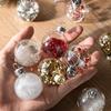 Bola de Natal Pendente Árvore de Natal Vidro Transparente Floco de Neve Bola de Natal Brilhante Decoração de Natal Bola Pendente de Lantejoulas Caixa