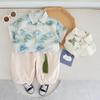 Traje de verano para niño, recién llegado 2024, estilo chino, traje Tang de verano para niño, traje de dos piezas de manga corta para bebé, traje de moda