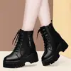 Botas Martin forradas com fleece femininas para exportação e vendas transfronteiriças, coleção outono/inverno 2025, botas curtas com solas grossas e design interno que aumenta a altura, estilo britânico