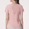 Ropa Deportiva para Mujer Camiseta de Running Verano Delgada Holgada Secado Rápido Manga Corta Profesional para Entrenamiento Fitness Yoga