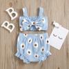 Traje de Niña para Bebé 2021 Transfronterizo GL2201 Color Cuatro Tonos Doble Capa Estampado Arrugado Crisantemo Cable de Hombro + Pantalones