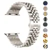 Adecuado para apple apple watch8 Correa de Acero Inoxidable de Cinco Perlas iwatch7 Hebilla Mariposa Media Luna Cinco Correas