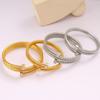 Pulsera de Circonitas Apiladas Multicapa de Nicho de Personalidad Transfronteriza Moda Combinable Acero Titanio Chapado en Oro Pulsera Abierta Europa y América