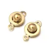 Cor de Aço Inoxidável Preservadora de Cor Ouro Real Redondo Giratório Fecho Pulseira de Aço Titânio Conector de Cabeça Redonda Acessórios de Joias DIY