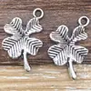 1 Nuevo Colgante Artificial de Aleación de Plata Antigua de Trébol de Cuatro Hojas Calado Variado Accesorios para Joyería DIY