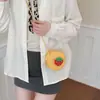 Bolso Nuevo para Niños, Lindo Bolso Cruzado Pequeño Redondo para Bebé, Bolso de Paja Tejido a Crochet para la Playa, Mini Billetera de Fruta Fresa