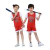 Conjunto de basquete infantil de manga curta de secagem rápida de duas peças falsas para crianças e alunos do ensino fundamental, roupa de treino para desempenho, atacado